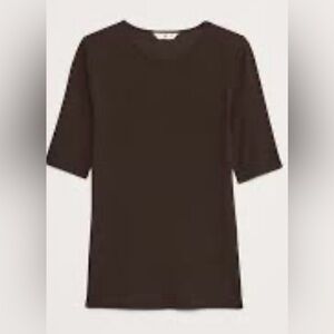 NWT Banana Republic Ribbed Elbow Sleeve Elevated T-Shirt Size XL